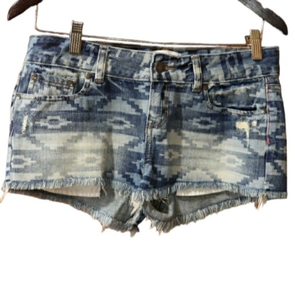 PINK Victoria's Secret Southwestern Print Denim Cutoff Shorts Festival Boho Sz 4